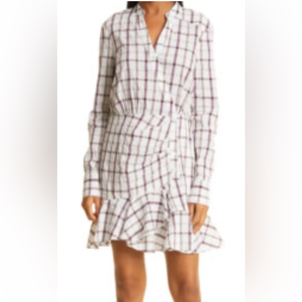 Veronica Beard Check Long Sleeve Dress
